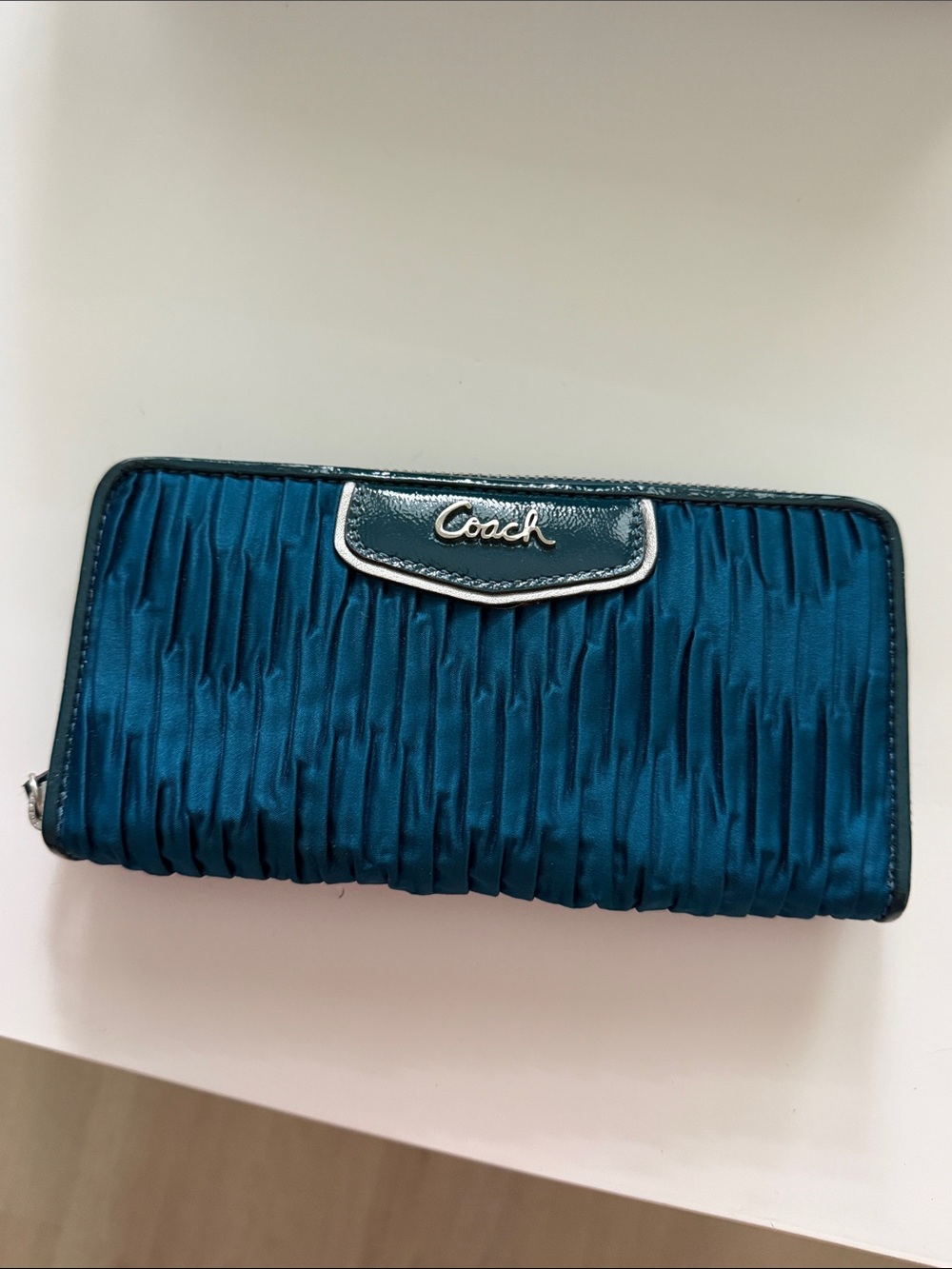 Coach Teal Ruched Satchel and Wallet Set - Picture 6 of 8